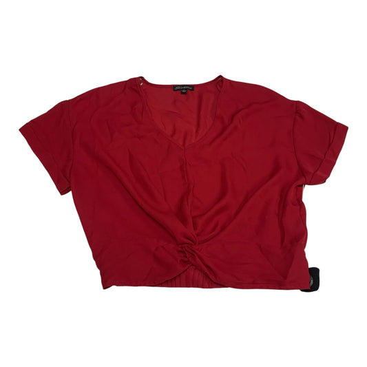 Blouse Short Sleeve By Shinestar In Red, Size: L