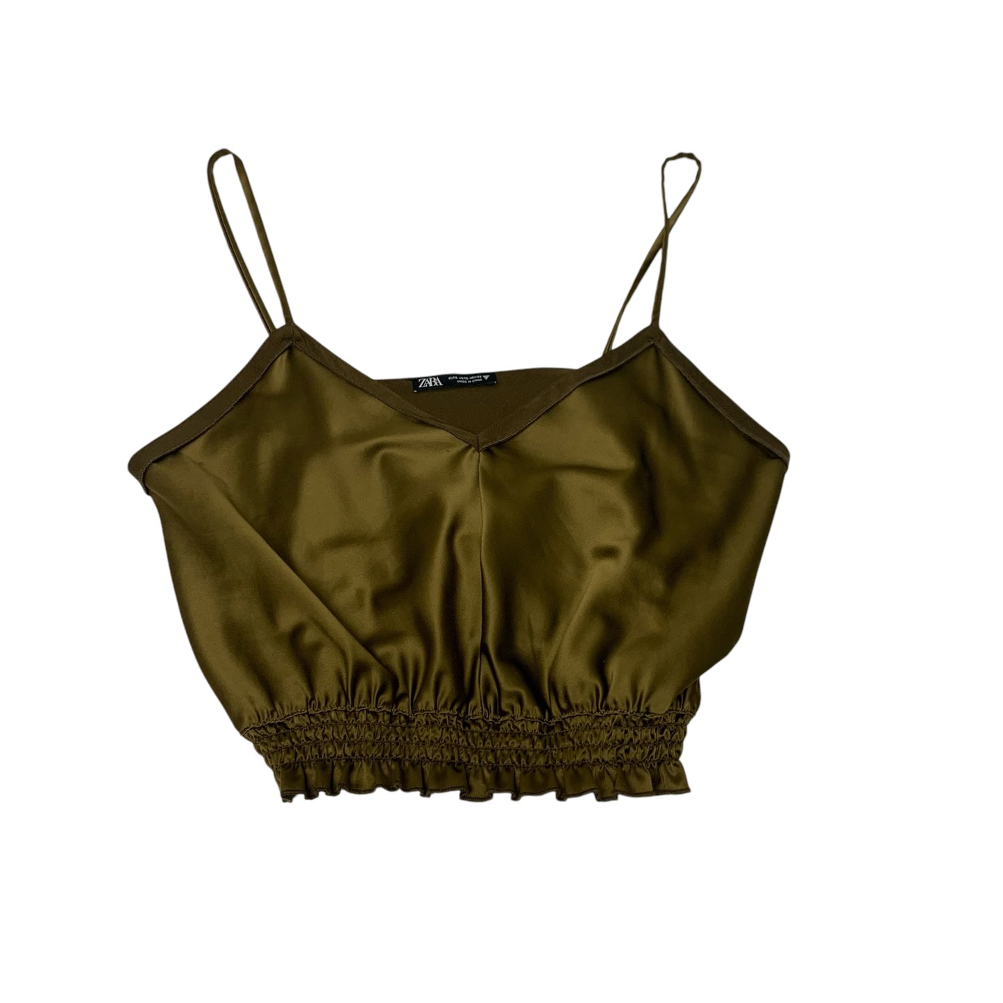 Blouse Sleeveless By Zara In Green, Size: L