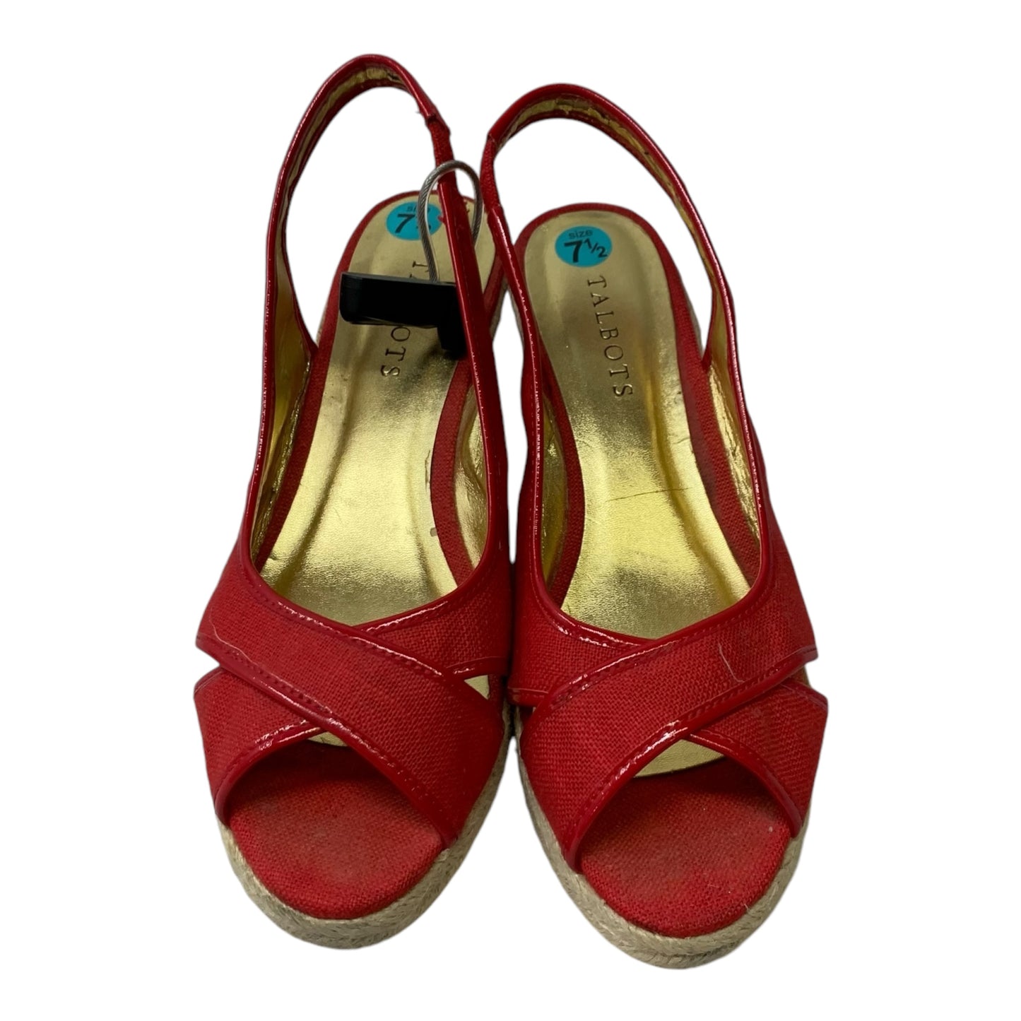 Sandals Heels Wedge By Talbots In Red, Size: 7.5