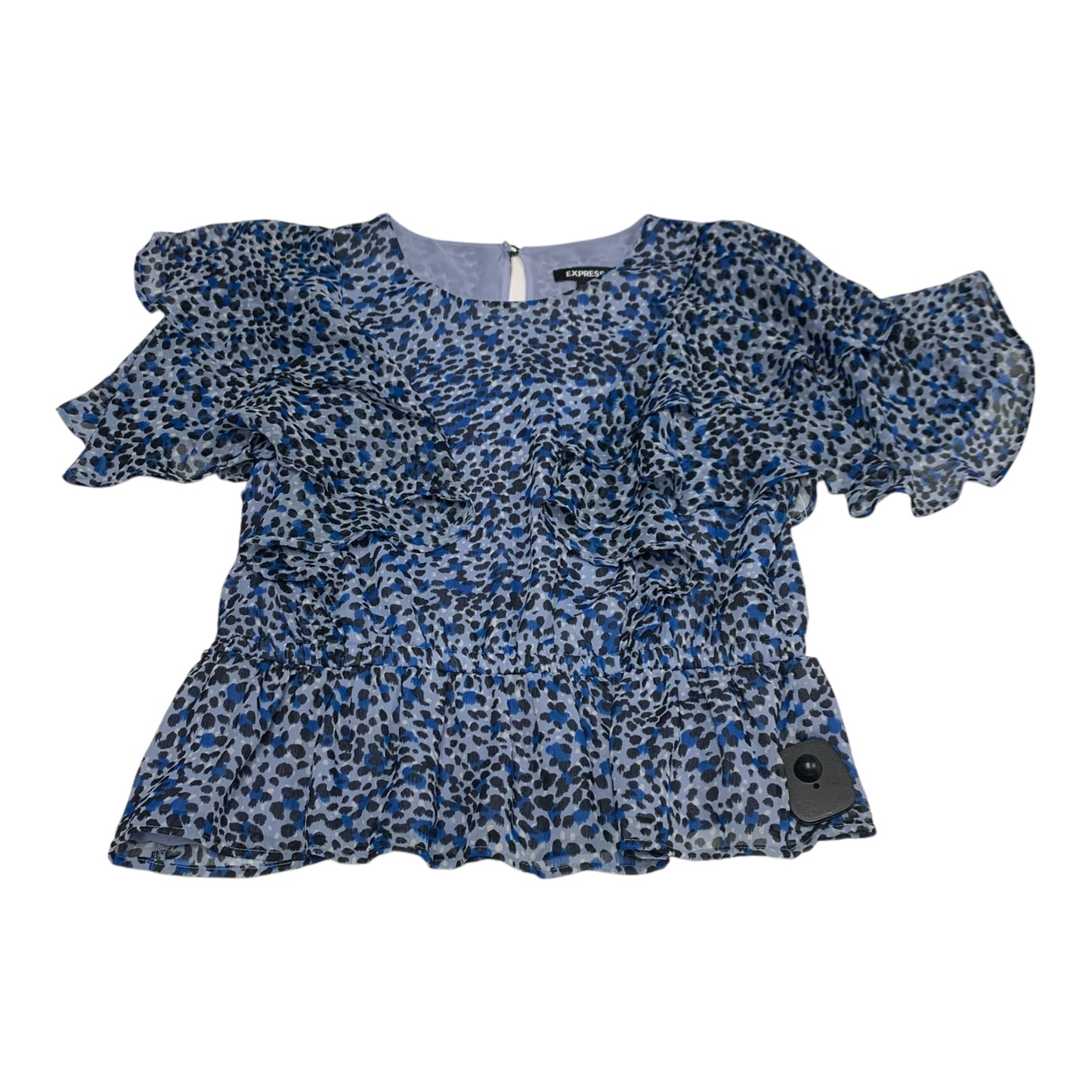 Blouse Short Sleeve By Express In Animal Print, Size: L