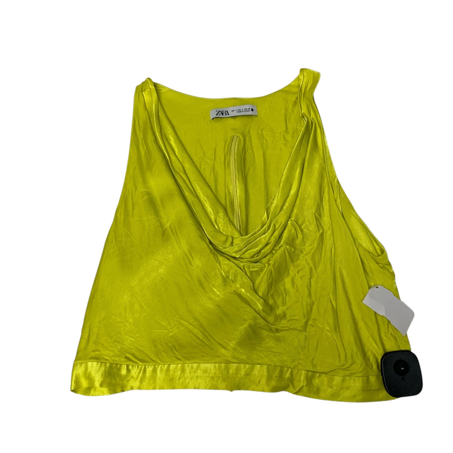 Top Sleeveless By Zara In Green, Size: L