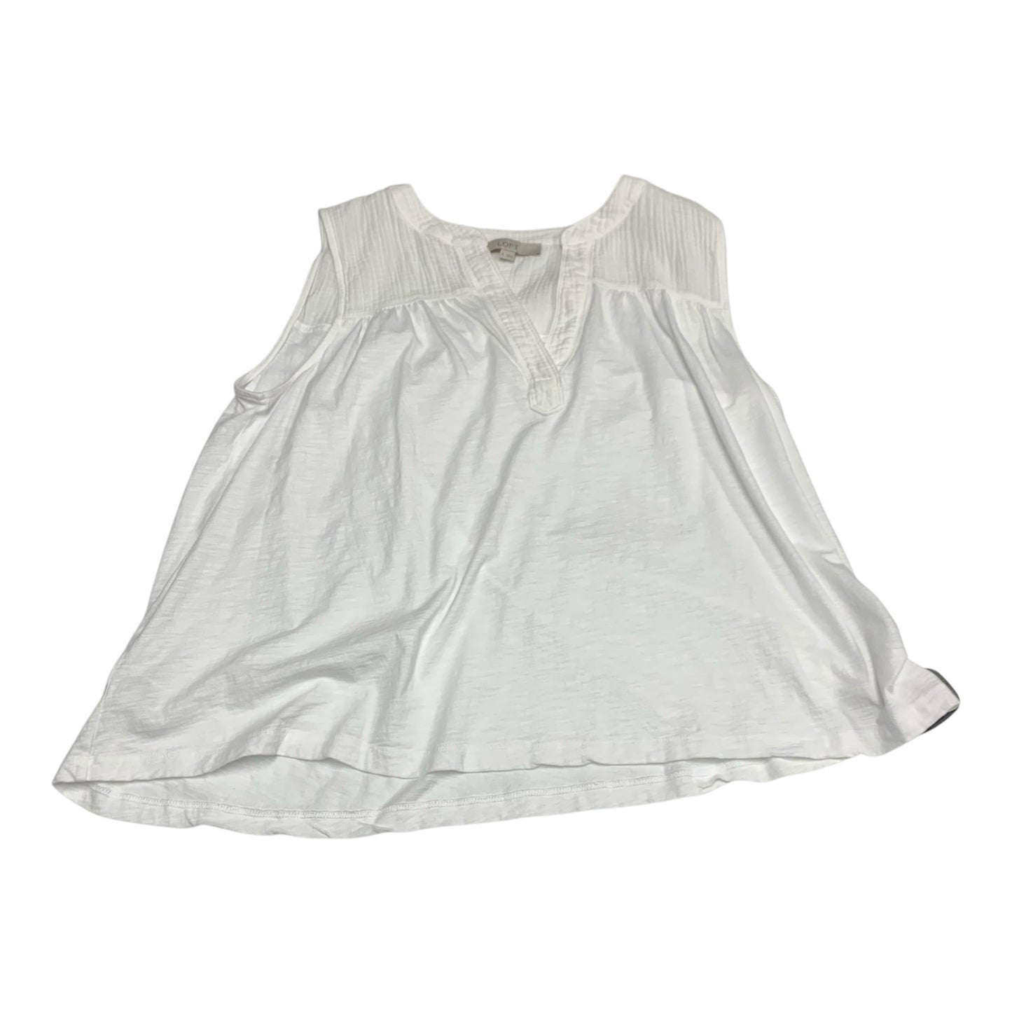 Top Sleeveless By Loft In White, Size: Xl