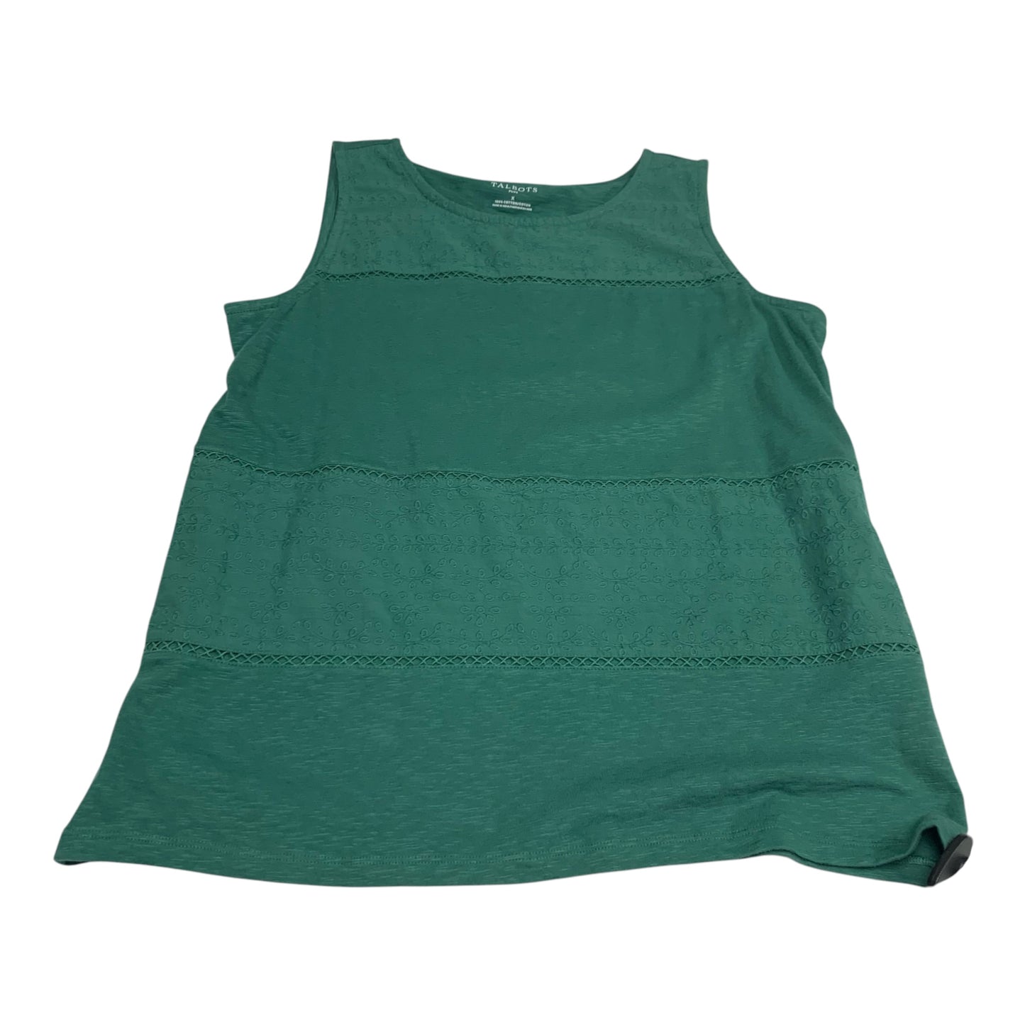 Top Sleeveless By Talbots In Green, Size: Xl