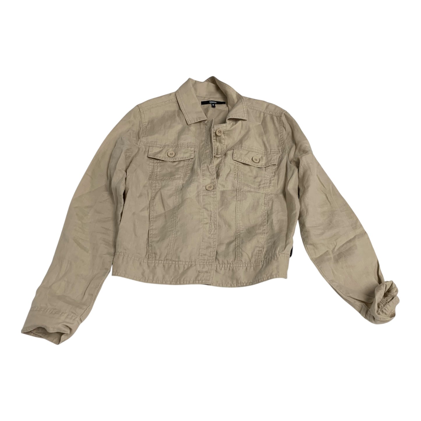 Jacket Shirt By Quince In Tan, Size: M