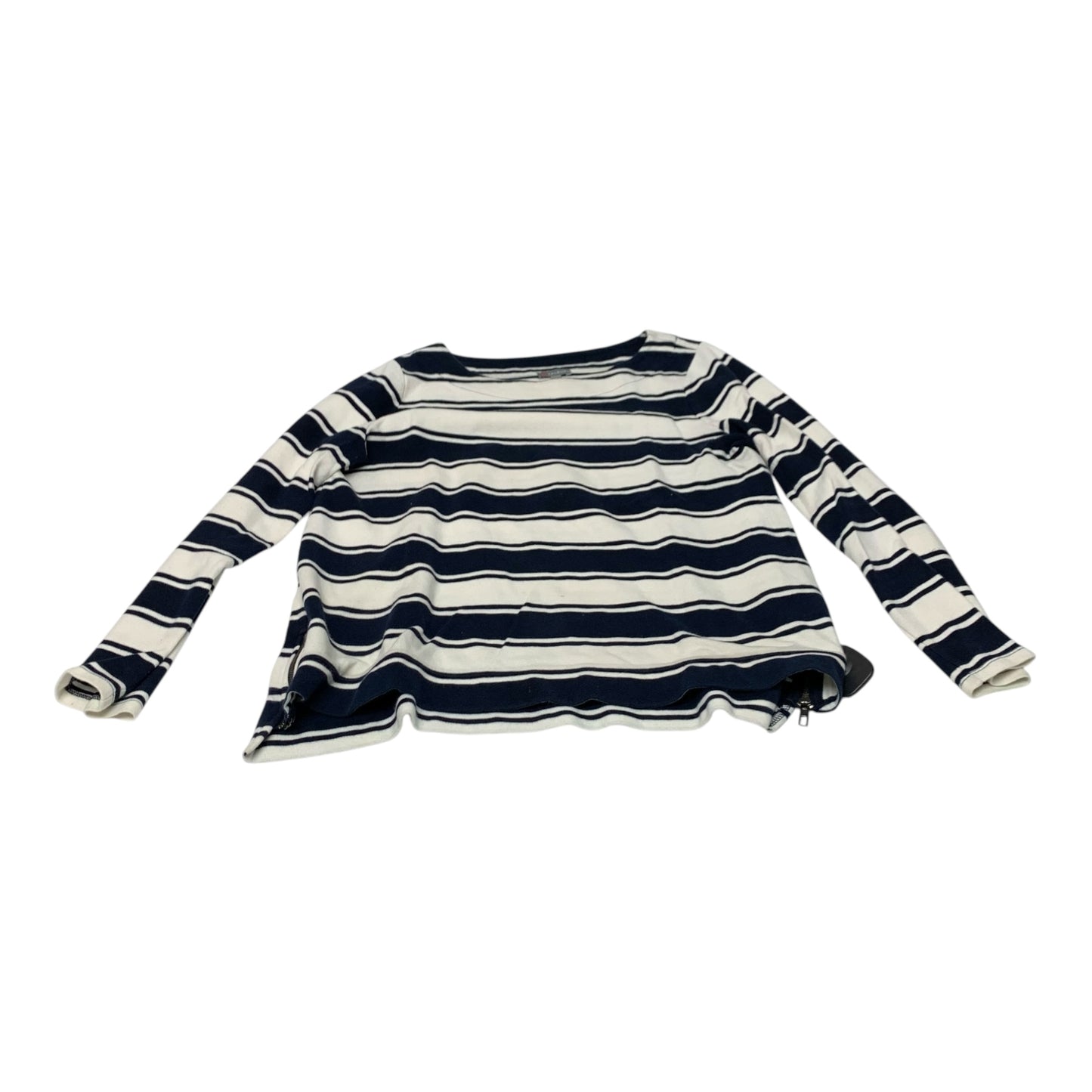 Top Long Sleeve By Talbots In Blue & White, Size: Mp