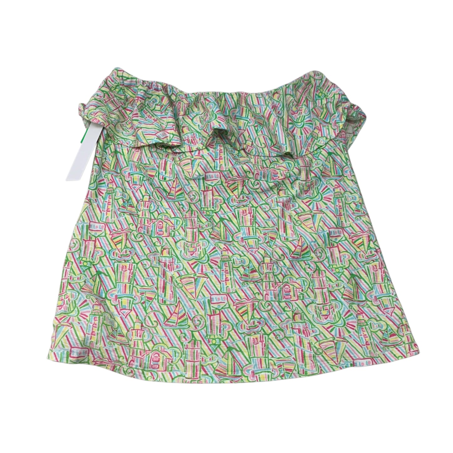 Top Sleeveless Designer By Lilly Pulitzer In Green & Pink, Size: M