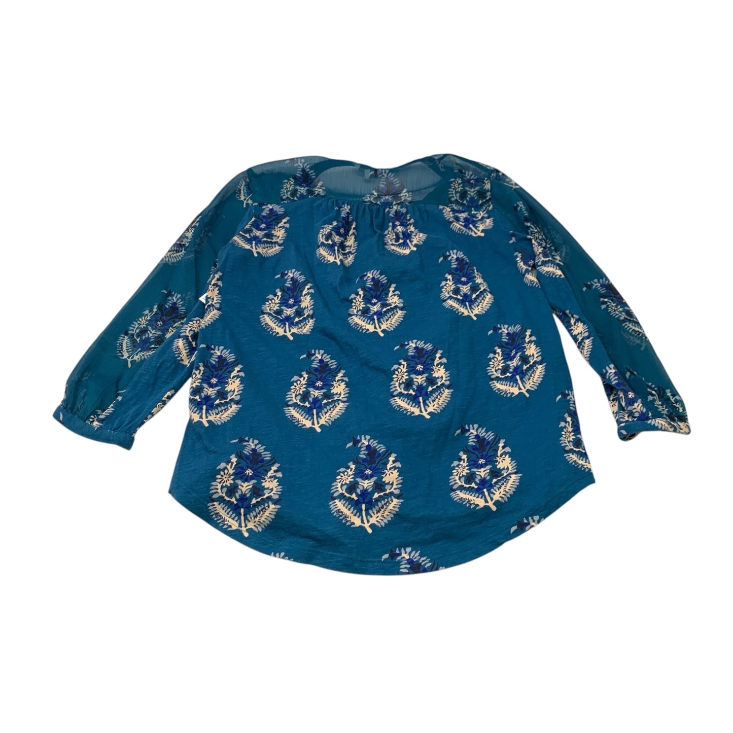 Top 3/4 Sleeve By Lucky Brand In Blue, Size: M