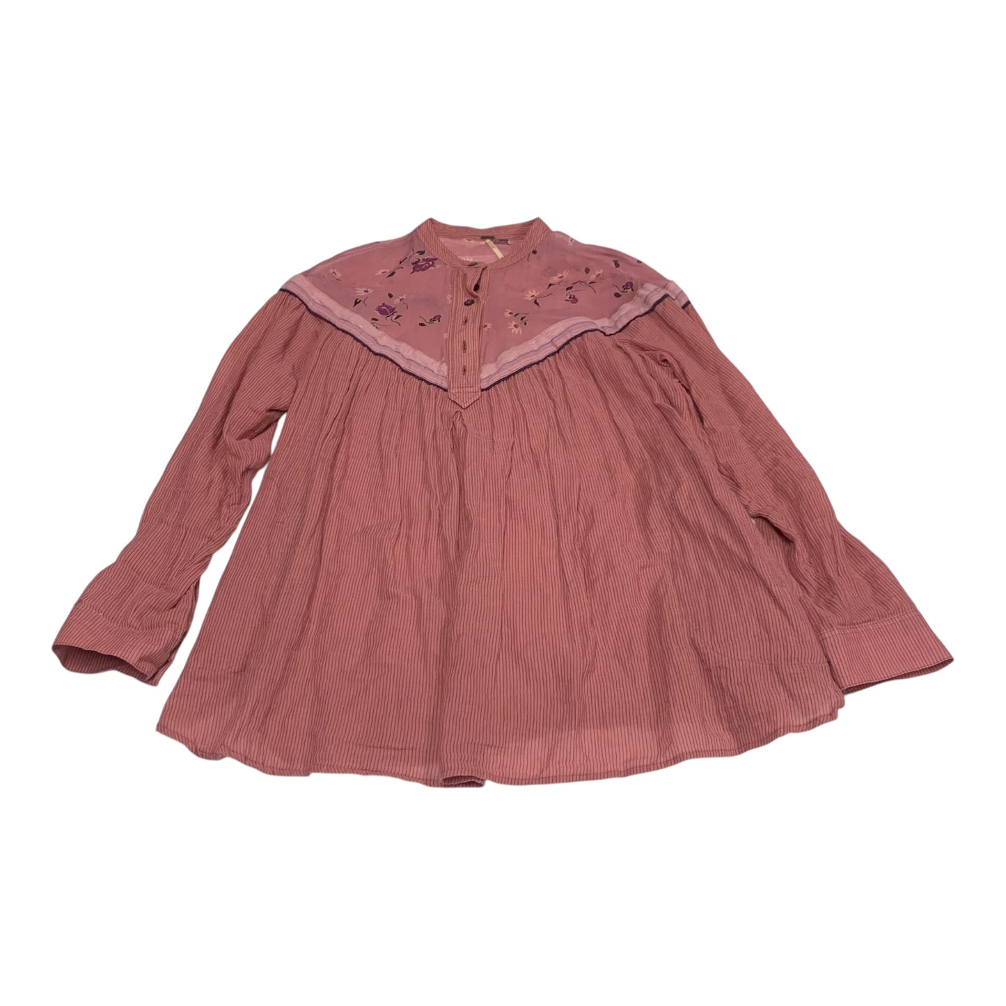 Top Long Sleeve By Free People In Pink, Size: Xs