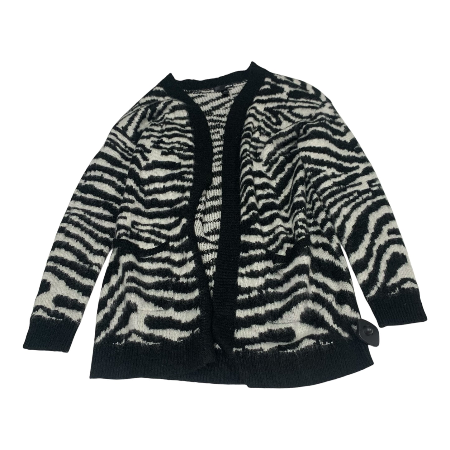 Sweater Cardigan By Aqua In Zebra Print, Size: S