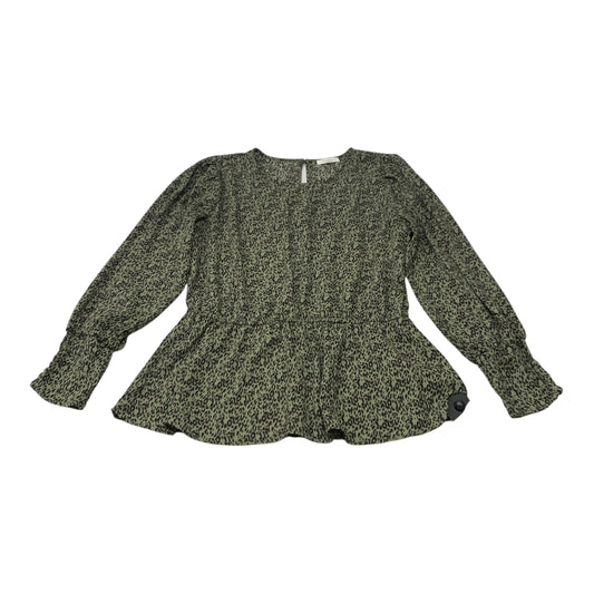 Top Long Sleeve By Pleione In Green, Size: S