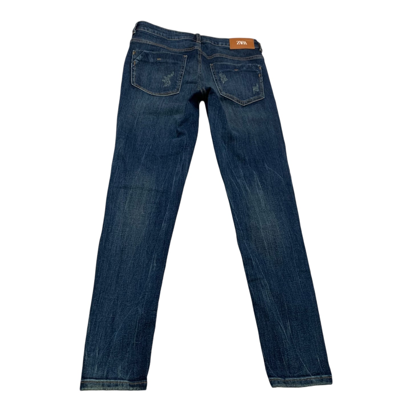 Jeans Skinny By Zara In Blue Denim, Size: 4