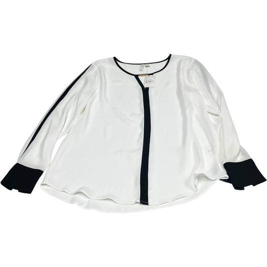 Blouse Long Sleeve By Cato In White, Size: Xs