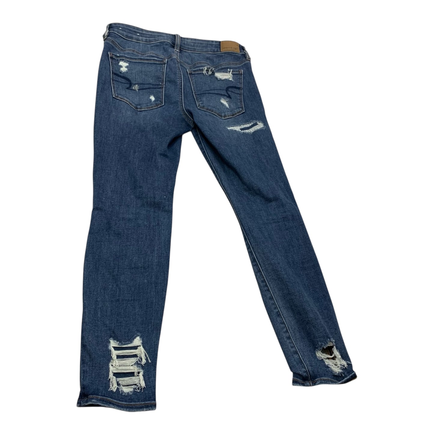 Jeans Skinny By American Eagle In Blue Denim, Size: 8