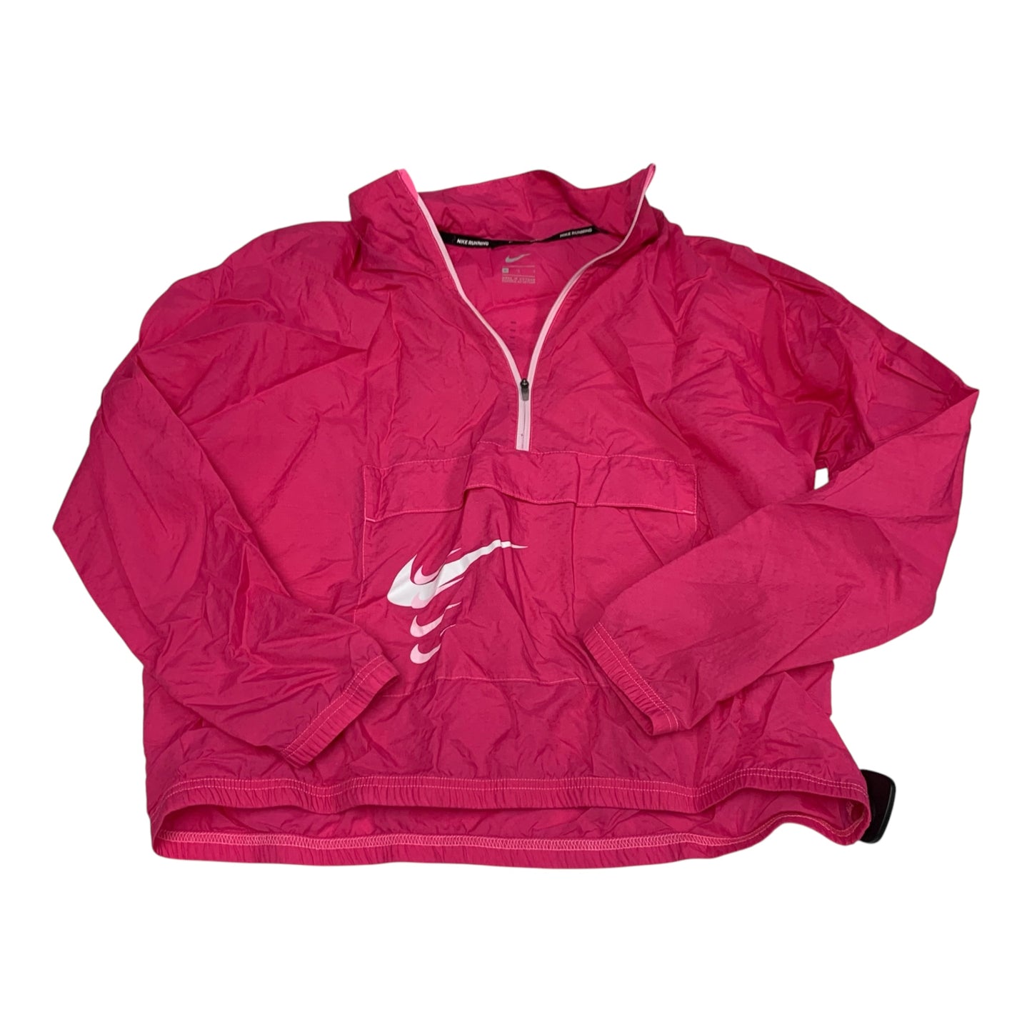 Athletic Top Long Sleeve Collar By Nike Apparel In Pink, Size: L