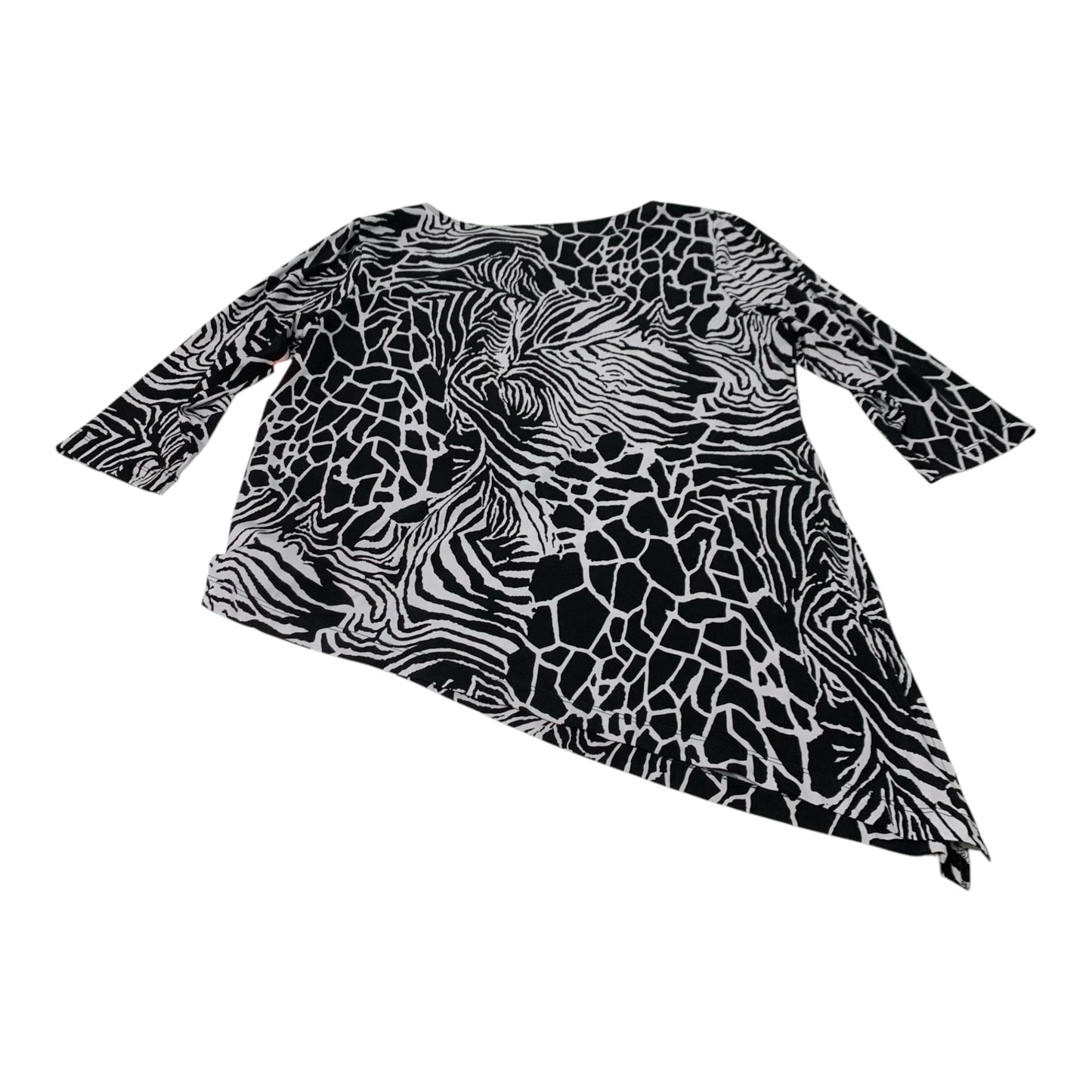 Top Long Sleeve By Chicos In Black & White, Size: Xl