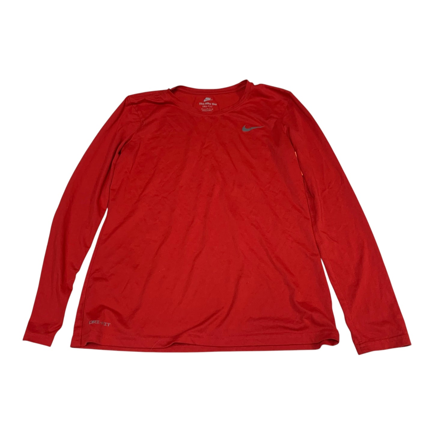 Athletic Top Long Sleeve Crewneck By Nike Apparel In Red, Size: M