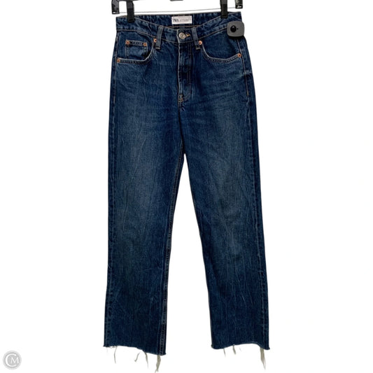 Jeans Straight By Zara In Blue Denim, Size: 2