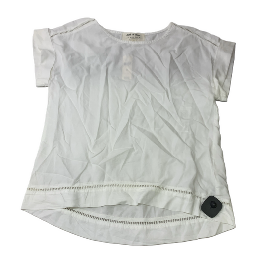 White  Top Short Sleeve By Cloth & Stone  Size: Xs