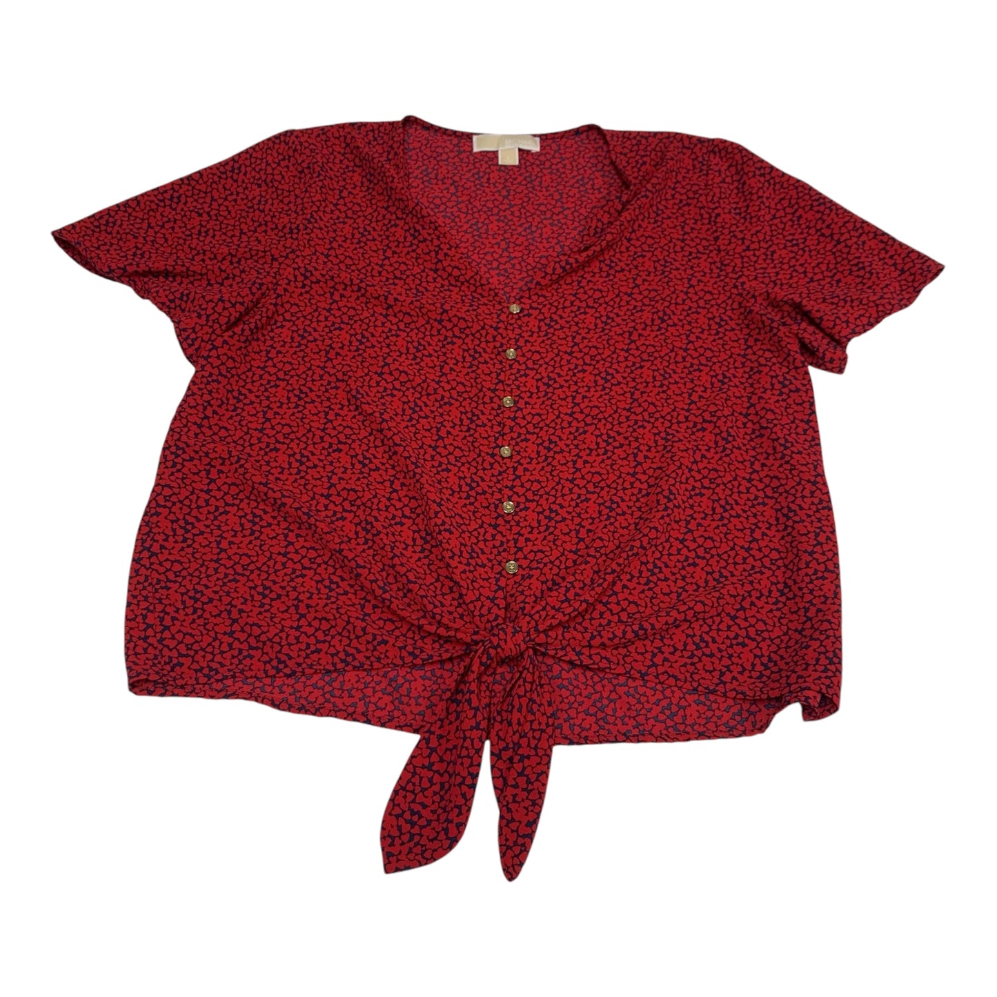 Top Short Sleeve By Michael By Michael Kors In Red, Size: L