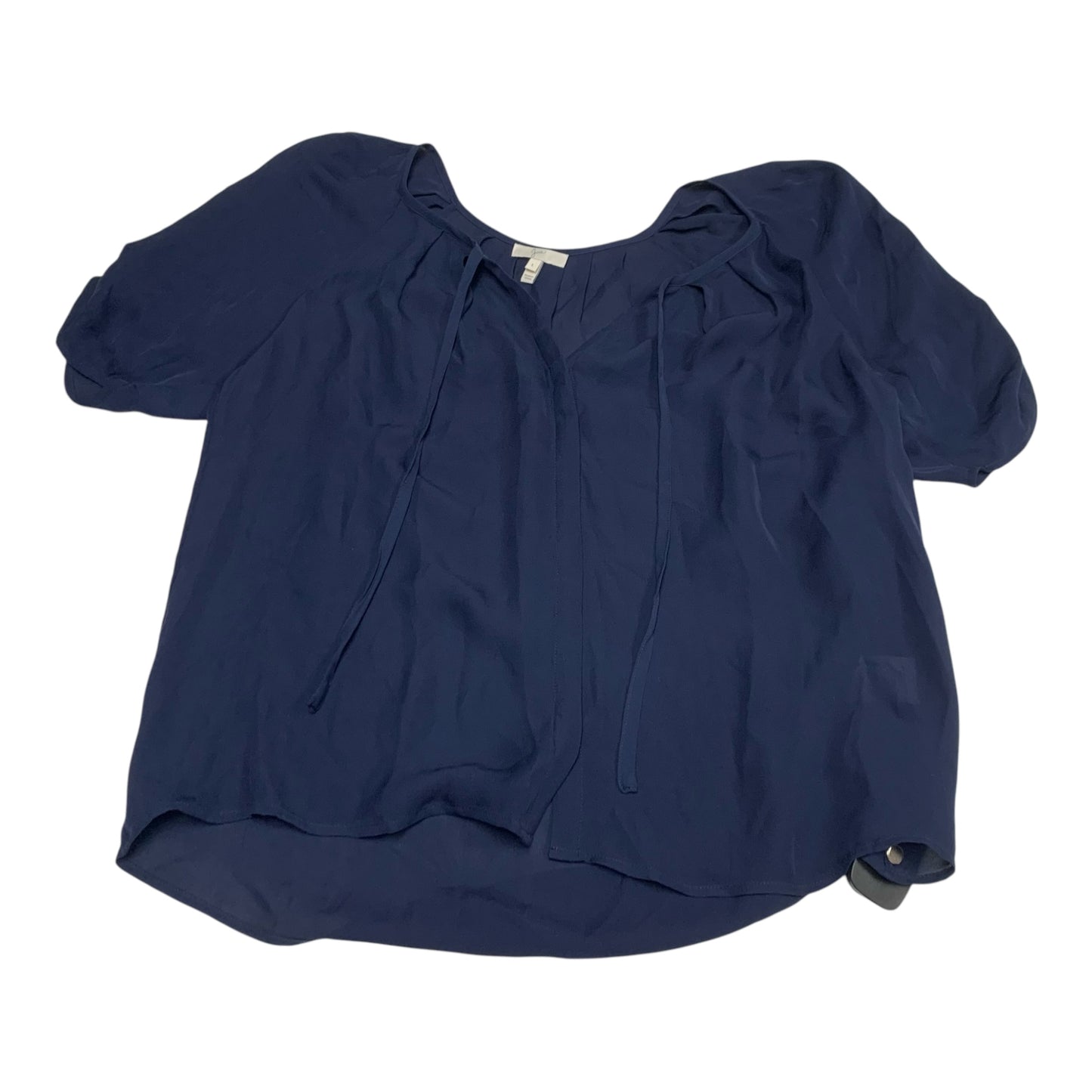 Blouse Short Sleeve By Joie In Navy, Size: L