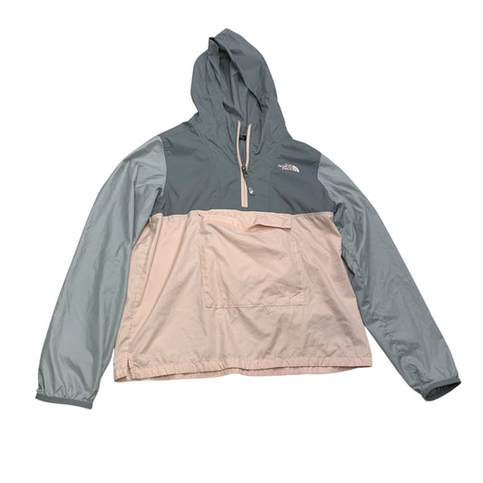 Jacket Windbreaker By The North Face In Grey & Pink, Size: L