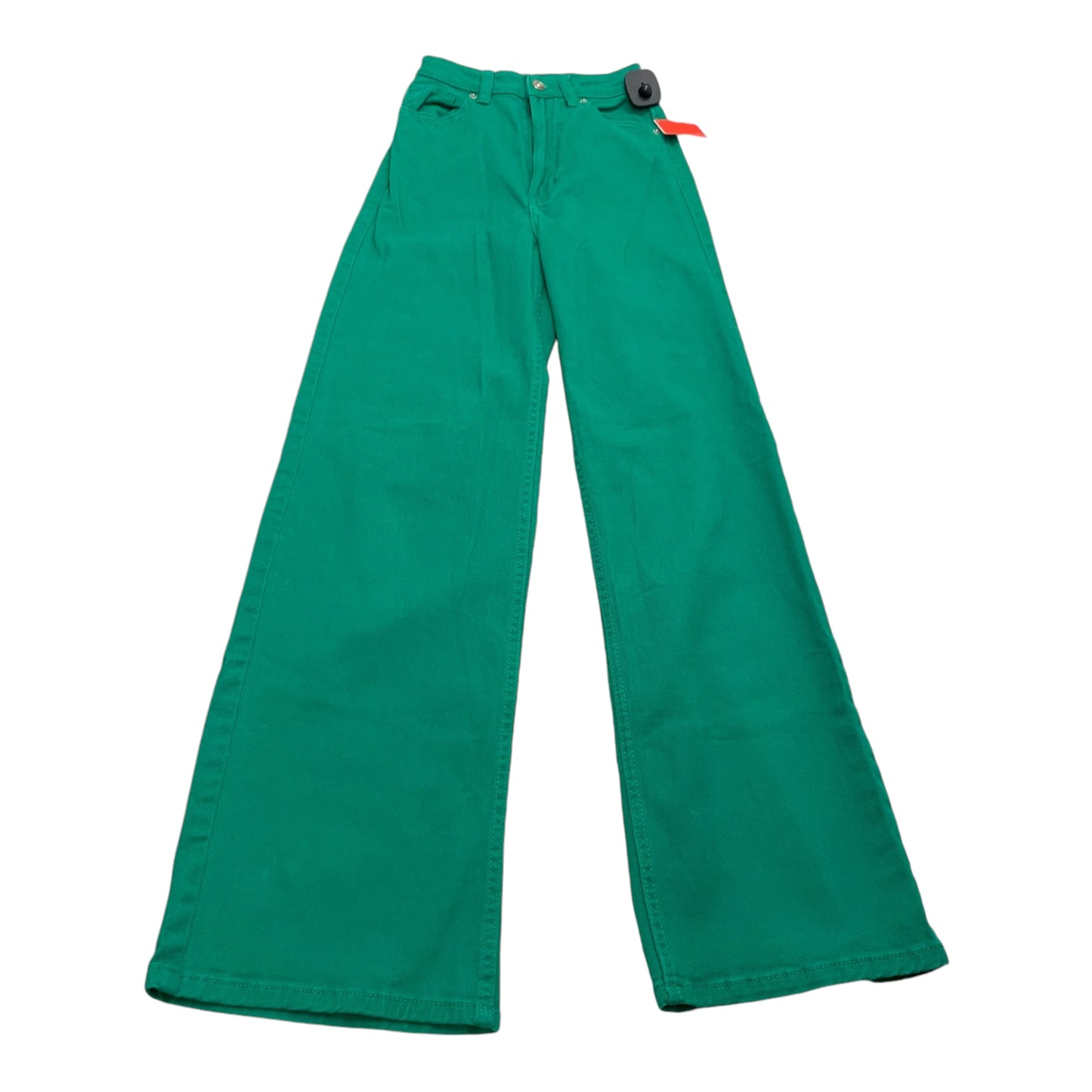 Jeans Wide Leg By Divided In Green Denim, Size: 0