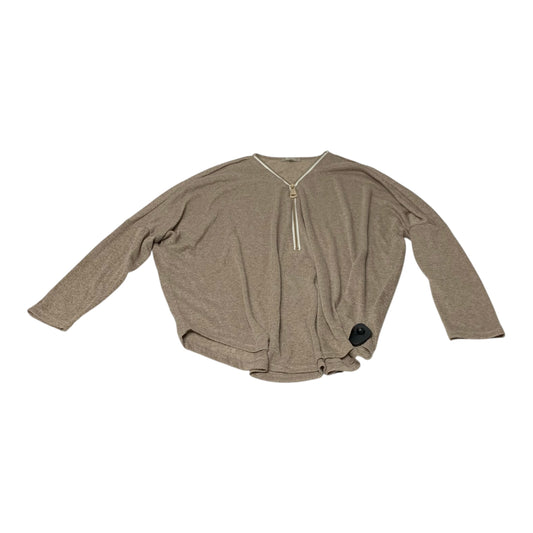 Top Long Sleeve By Joan Vass In Brown, Size: Xl