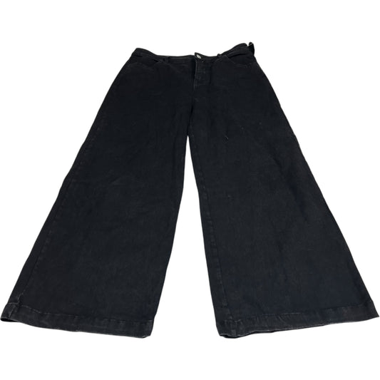 Jeans Wide Leg By Entro In Black Denim, Size: 12