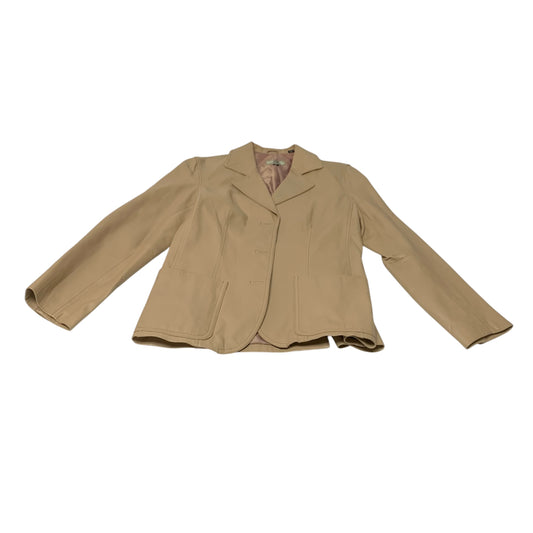 Jacket Moto By Clothes Mentor In Beige, Size: M