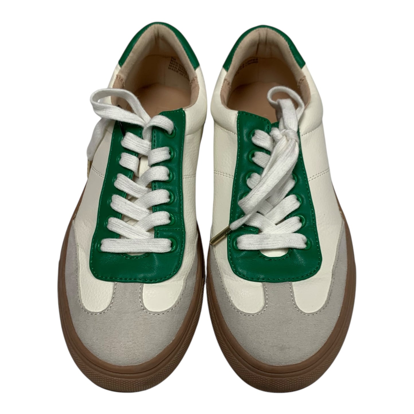 Shoes Sneakers By Loft In Green & White, Size: 7