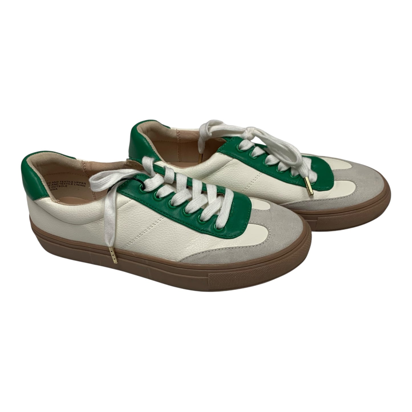 Shoes Sneakers By Loft In Green & White, Size: 7