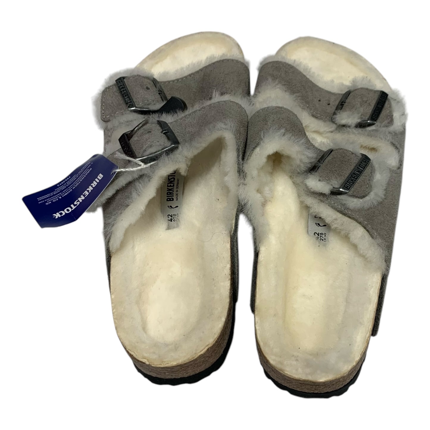 Sandals Flats By Birkenstock In Grey, Size: 11