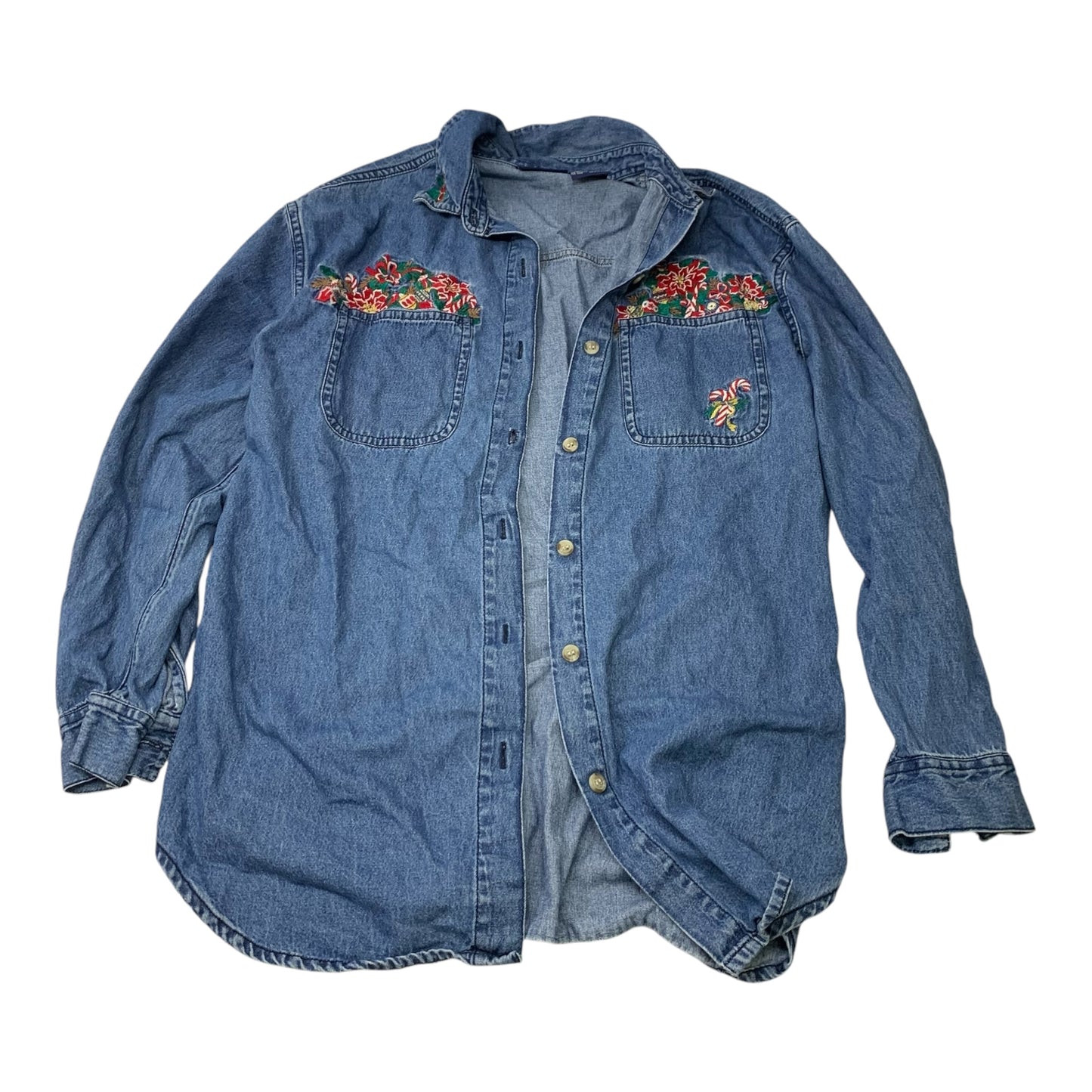 Jacket Other By Solutions In Blue Denim, Size: M