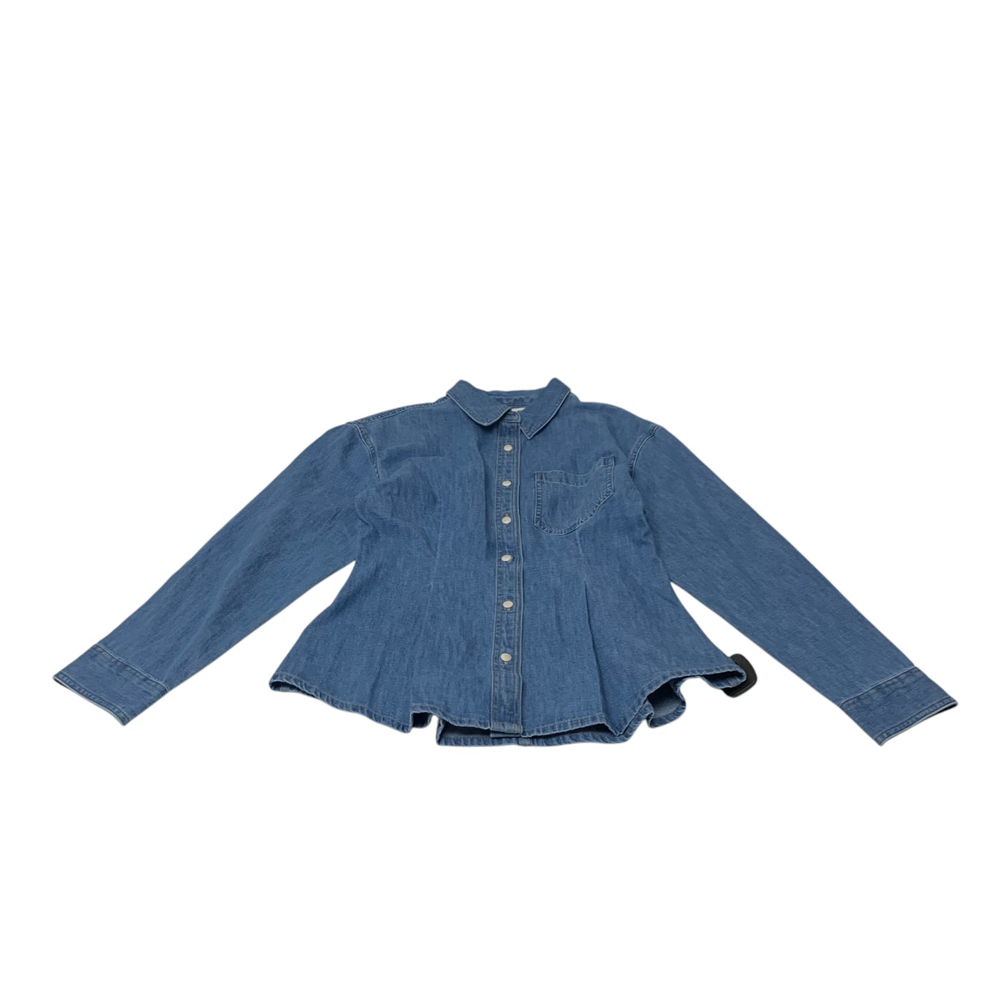 Top Long Sleeve By Madewell In Blue Denim, Size: S