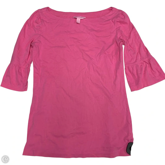 Top 3/4 Sleeve Designer By Lilly Pulitzer In Pink, Size: Xs