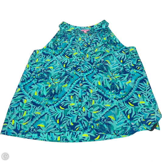 Blouse Designer By Lilly Pulitzer In Blue, Size: Xl