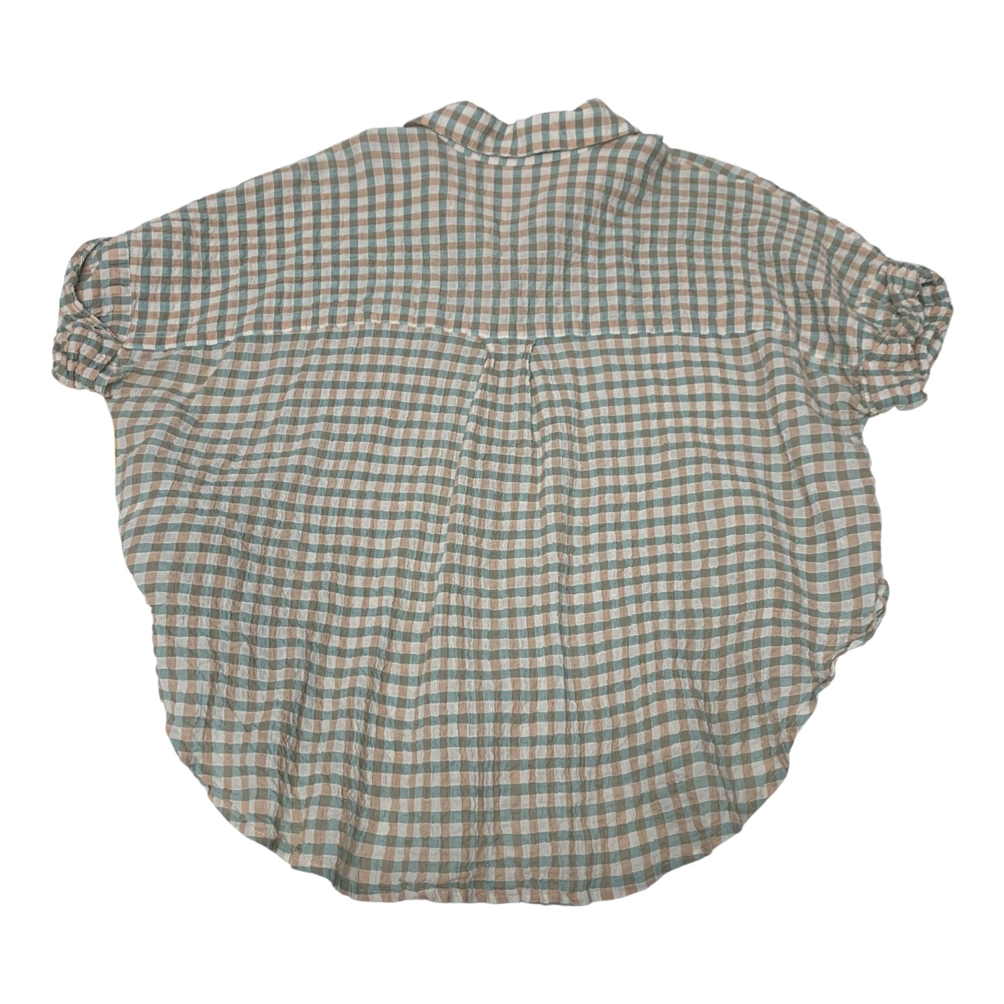 Top Short Sleeve By Madewell In Plaid Pattern, Size: M