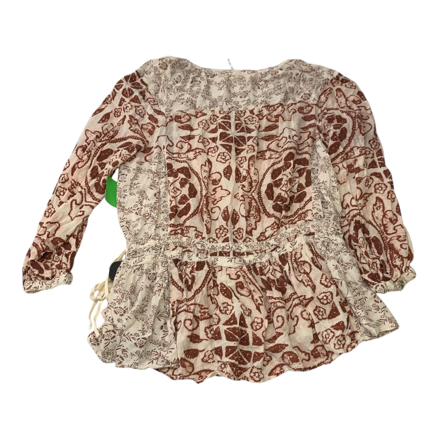 Top Long Sleeve By Free People In Brown, Size: Xs