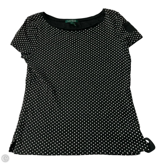 Top Short Sleeve By Lauren By Ralph Lauren In Black & White, Size: L