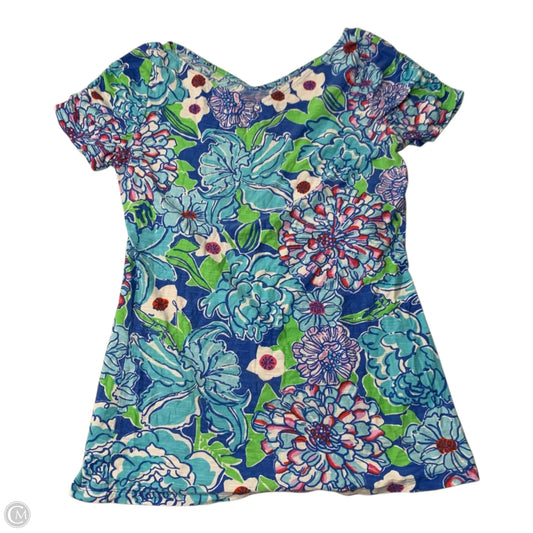 Top Short Sleeve Designer By Lilly Pulitzer In Blue, Size: M