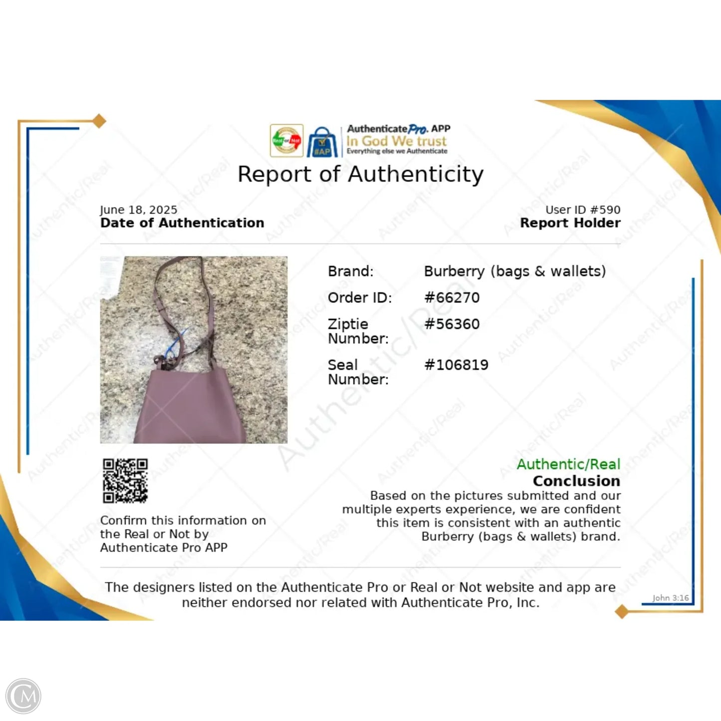 Crossbody Luxury Designer By Burberry, Size: Medium