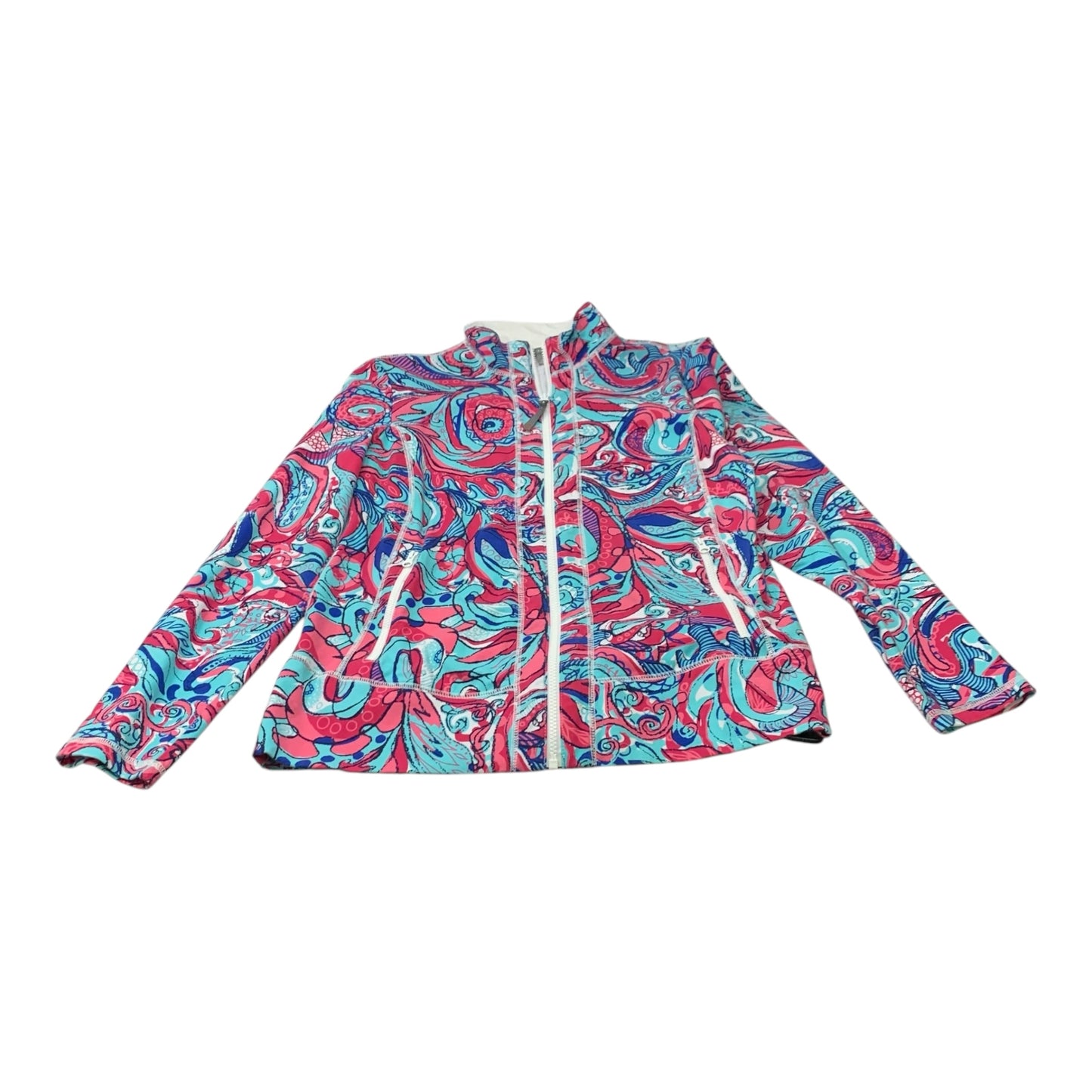 Athletic Jacket By Talbots In Blue & Pink, Size: M