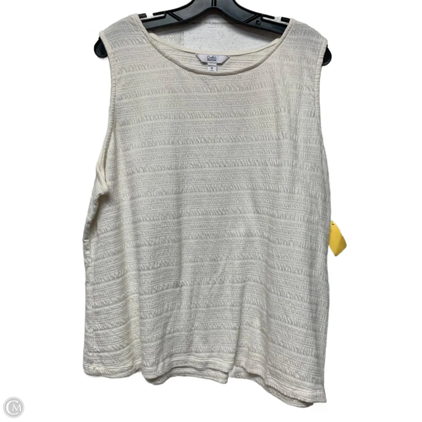 Top Sleeveless By Croft And Barrow In White, Size: 3x