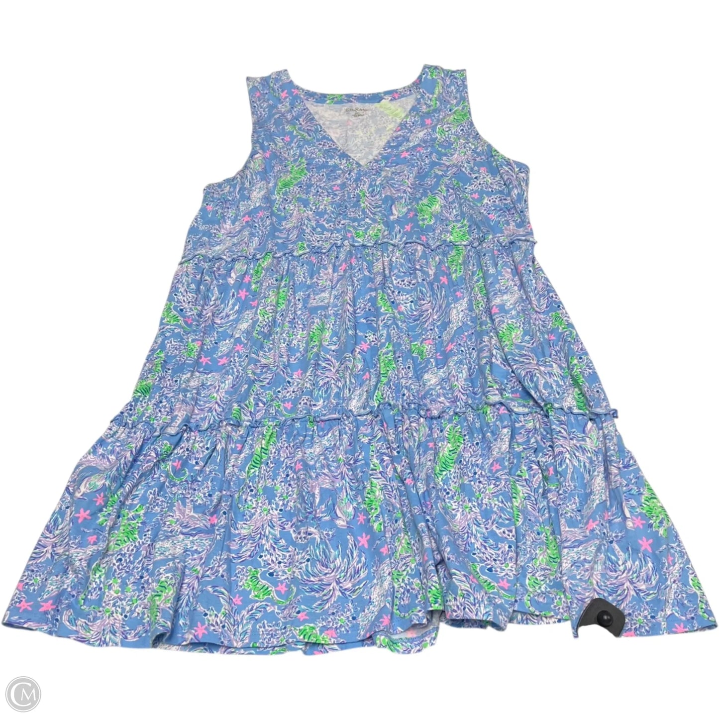 Dress Designer By Lilly Pulitzer In Blue & Green, Size: 1x
