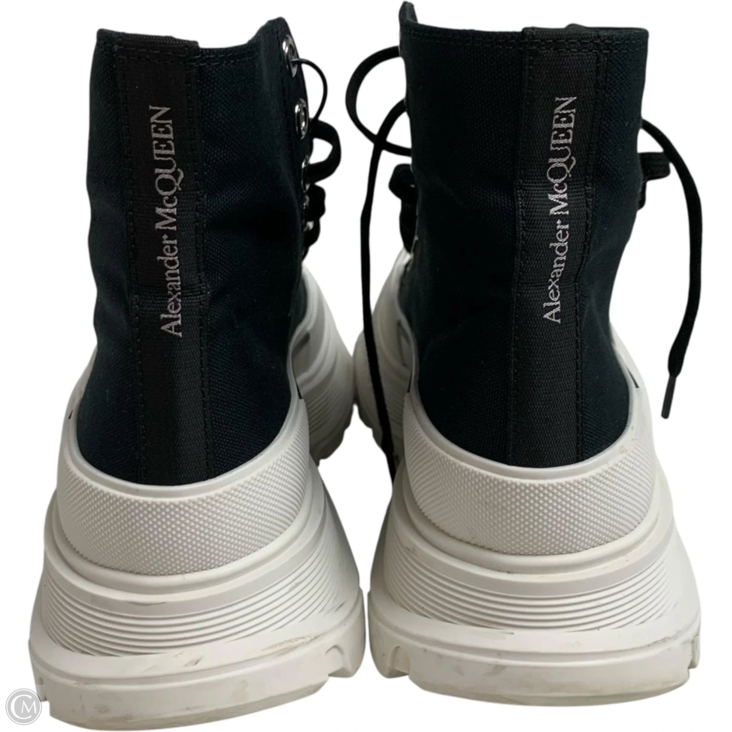 Shoes Luxury Designer By Alexander Mcqueen In Black & White, Size: 9