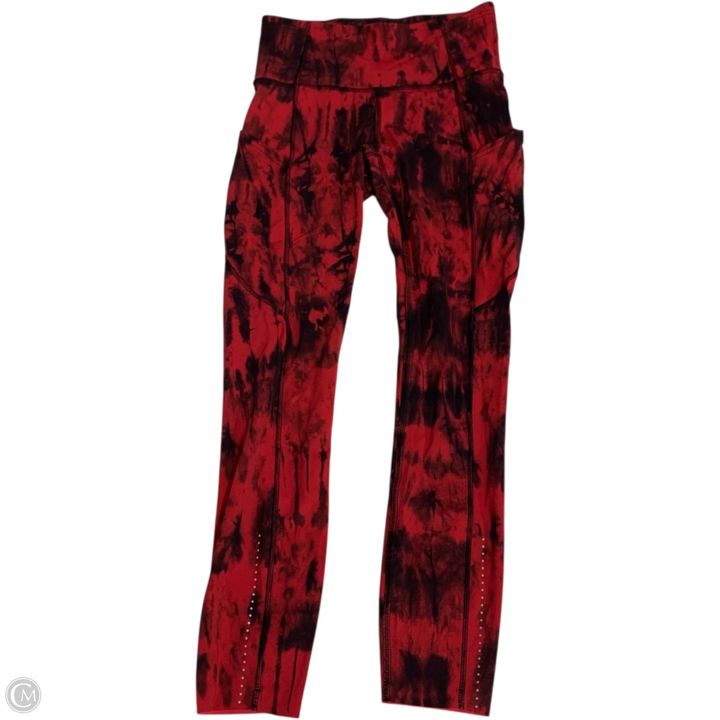Athletic Leggings By Lululemon In Black & Red, Size: S