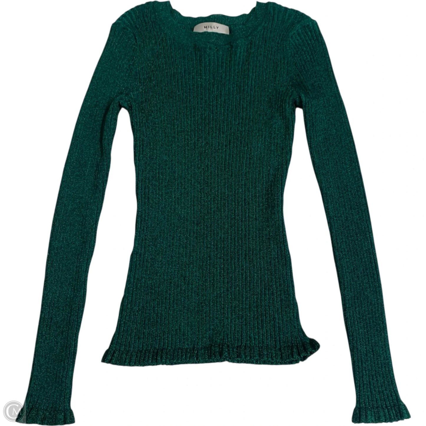 Top Long Sleeve Designer By Milly In Green, Size: S