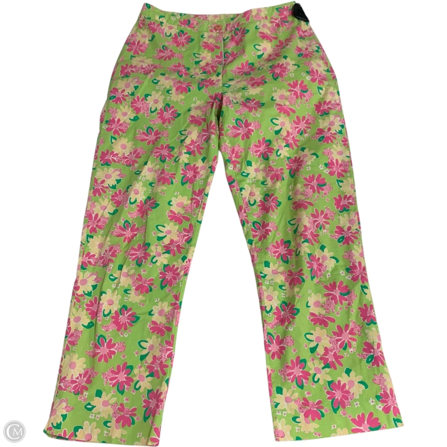 Pants Designer By Lilly Pulitzer In Green & Pink, Size: 0