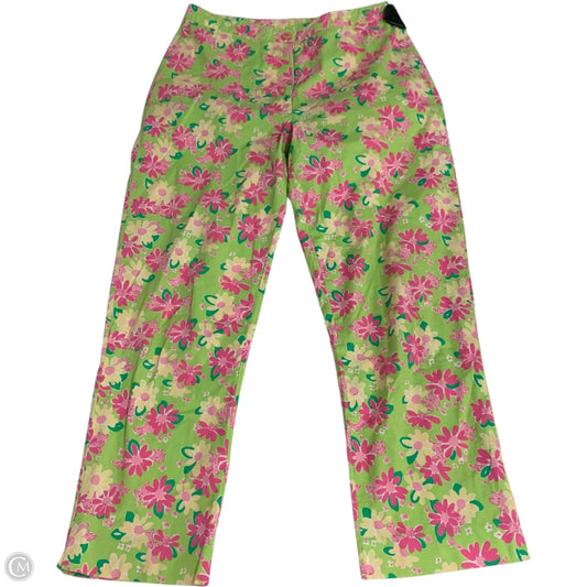 Pants Designer By Lilly Pulitzer In Green & Pink, Size: 0