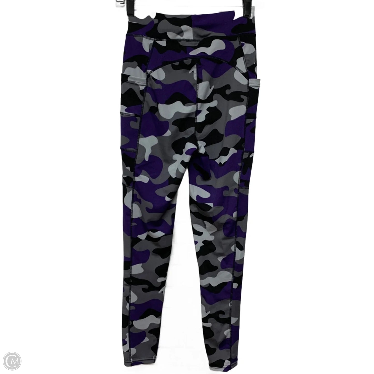 Athletic Leggings By Popfit In Grey & Purple, Size: S